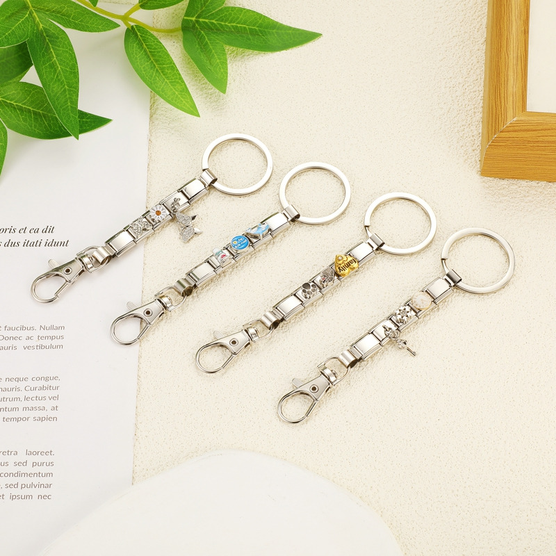 Jewelry Making For Couples - LLavero de eslabones italianos de acero