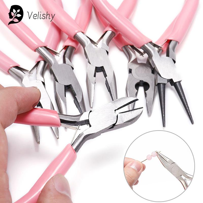 Jewelry Making Round Nose Pliers - Mini alicates diagonales redondos doblados, punta