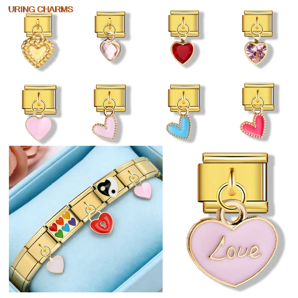 Jewelry Making For Couples - URING-abalorio elástico de Color dorado, colgante