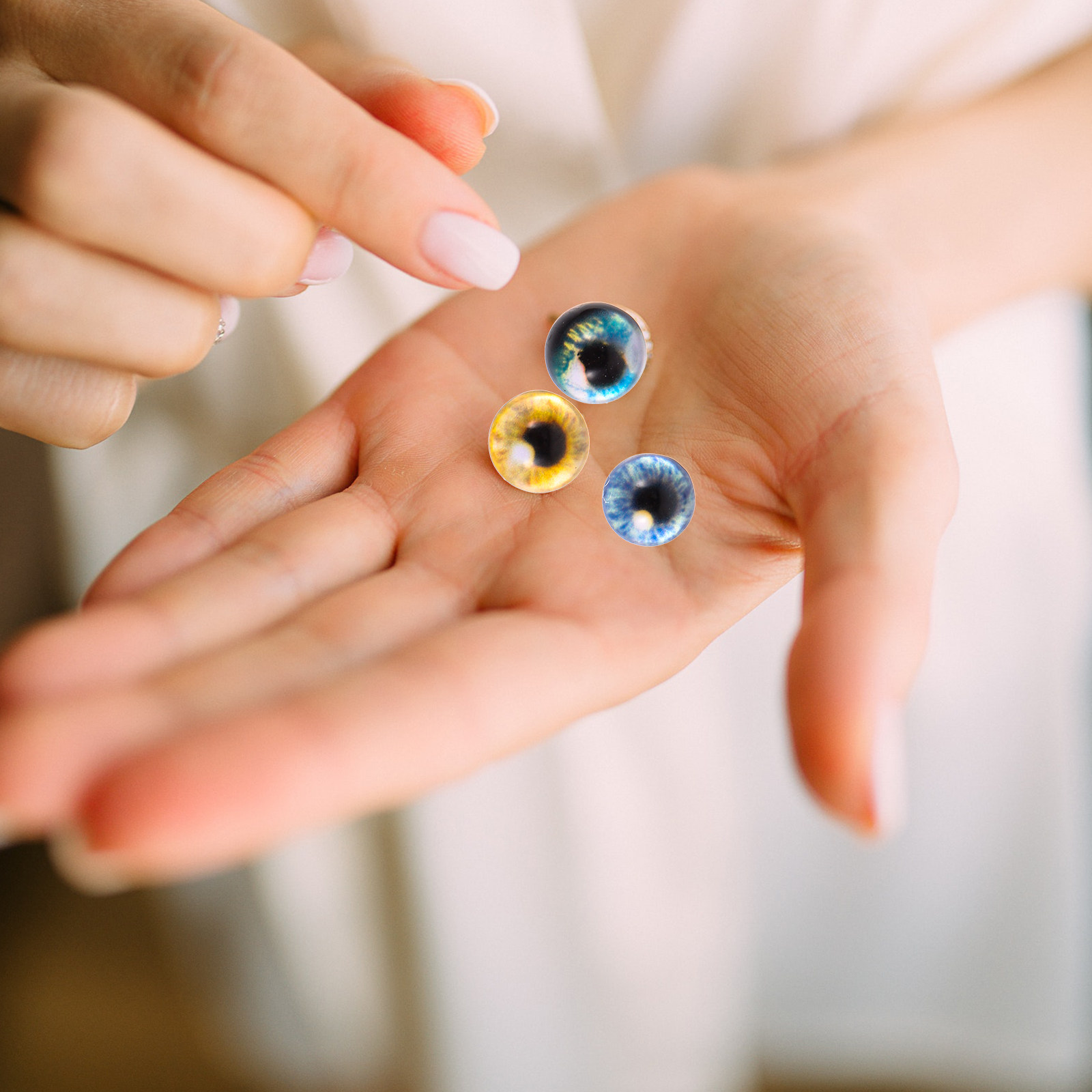 Jewelry Making Classes - 40 ojos de vidrio realistas y